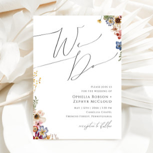 Colorful Wildflower We Do Wedding Invitation Einladung
