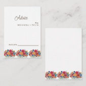 Colorful Wildflower Wedding Advice Card Hinweiskarte (Vorne/Hinten)