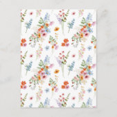 Colorful Wildflower Wedding Details Begleitkarte (Rückseite)