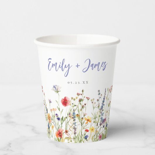 Colorful Wildflower Wedding Pappbecher (Links)