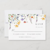 Colorful Wildflower Wedding RSVP Card Karte (Vorderseite)