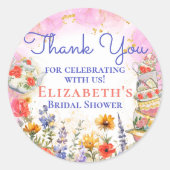 Colorful Wildflowers Garden Tea Party Thank You Runder Aufkleber (Vorderseite)