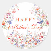 Colorful Wildflowers Happy Mother's Day Sticker (Vorderseite)