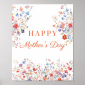 Colorful Wildflowers Happy Mother's Day table sign Poster (Vorne)