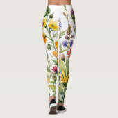 Colorful wildflowers watercolor painting leggings (Rückseite)
