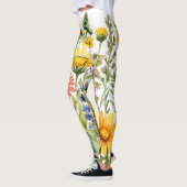 Colorful wildflowers watercolor painting leggings (Links)