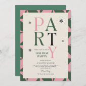 Colorful Winter Merry Christmas Holiday Party Einladung (Vorne/Hinten)