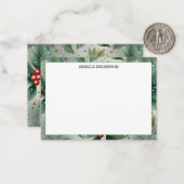 Colorful Winter Poinsettia Flower Custom Mitteilungskarte (Vorderseite/Rückseite Beispiel)