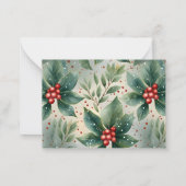 Colorful Winter Poinsettia Flower Custom Mitteilungskarte (Rückseite)