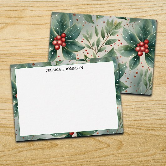 Colorful Winter Poinsettia Flower Custom Mitteilungskarte