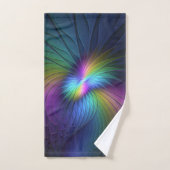 Colorful With Blue Modern Abstract Fractal Art Badhandtuch Set (Handtuch)