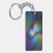 Colorful With Blue Modern Abstract Fractal Art Schlüsselanhänger (Vorderseite links)