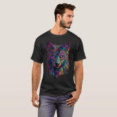 Colorful Wolf Psychedelic Trippy Hippie Men Women T-Shirt (Vorne ganz)