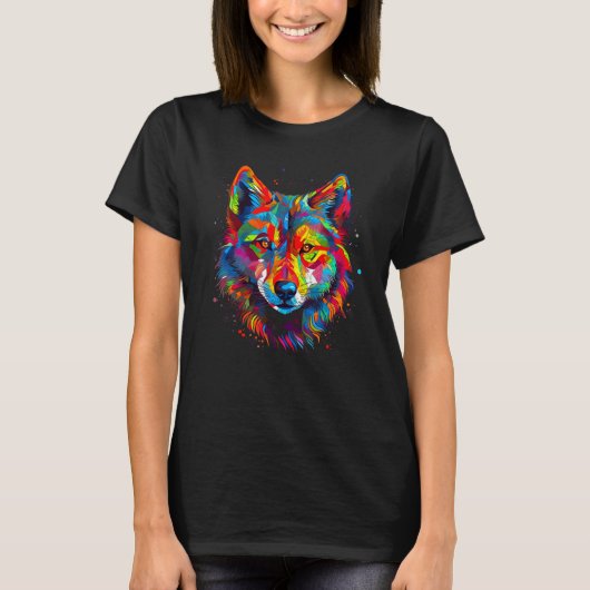 Colorful Wolf T-Shirt (Vorderseite)