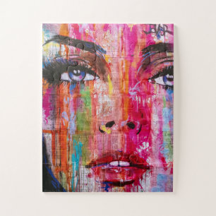 Colorful Women's Face Graffiti Kunst Puzzle