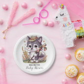 Colorful Woodland Wolf Baby Dusche Pappteller (Party)
