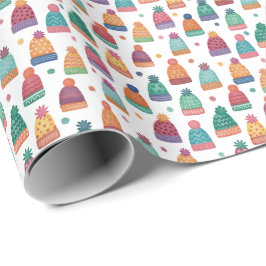 Colorful Woolly Hats Winter Geschenkpapier