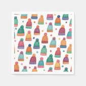 Colorful Woolly Hats Winter Serviette (Vorderseite)