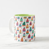 Colorful Woolly Hats Winter Zweifarbige Tasse (Vorderseite Links)
