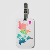 Colorful World Map MOM Custom Monogram Name Gepäckanhänger (Vorderseite Vertikal)