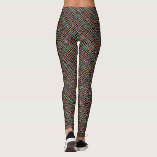 Colorful Woven Graphic Burlap Leggings (Rückseite)