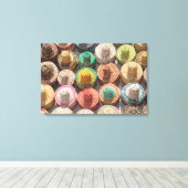 Colorful Woven Hats Leinwanddruck (Insitu (Holzboden))