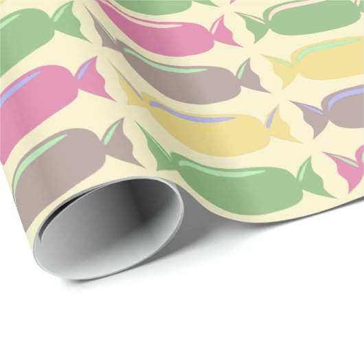 Colorful Wrapped Candy Pattern Geschenkpapier (Rolleneckpunkt)