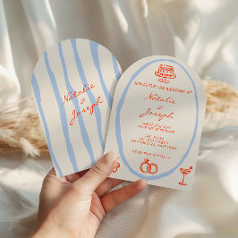 Colorful Written Painted Whimsical Arched Wedding Einladung