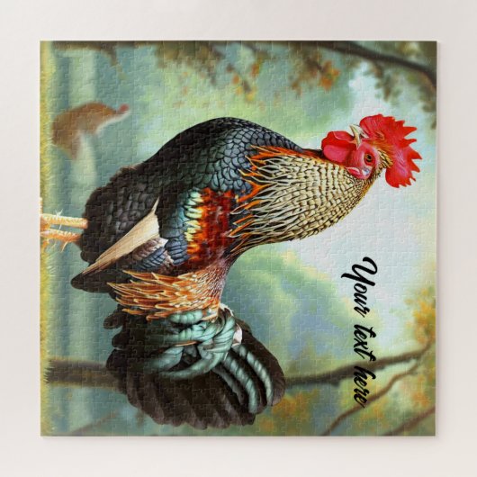 Colorful Wyandotte Rooster Puzzle (Horizontal)