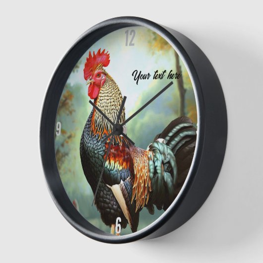 Colorful Wyandotte Rooster Uhr (Winkel)