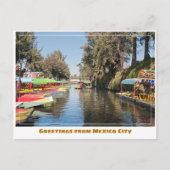 Colorful Xochimilco Trajinera Boote in Mexiko Stad Postkarte (Vorderseite)