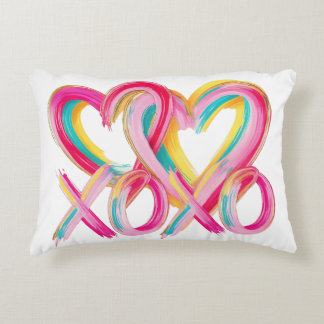 Colorful XOXO Heart Throw Pillow | Valentine’s Day Dekokissen
