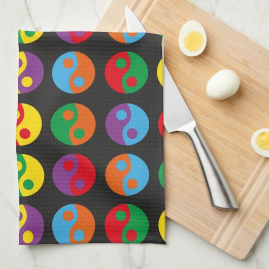 Colorful Yin Yangs Geschirrtuch (Viertel Falte)