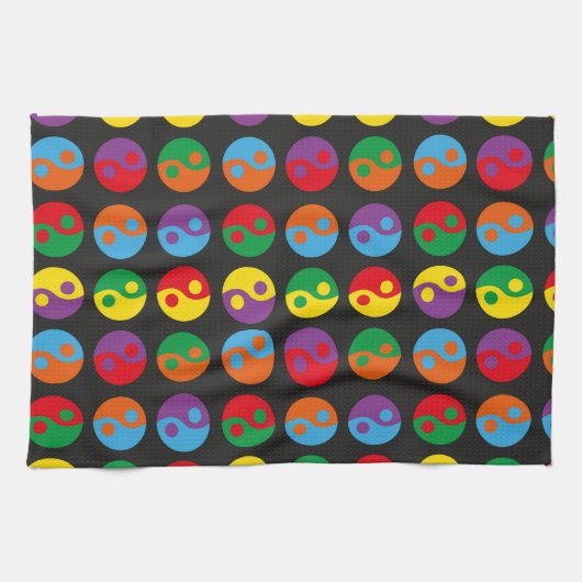 Colorful Yin Yangs Geschirrtuch (Horizontal)