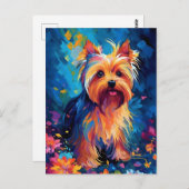 Colorful Yorkshire Terrier Postkarte (Vorne/Hinten)
