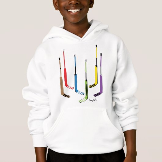 Colorful Youth Hockey Goalie Sticks Hoodie (Vorderseite)