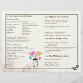 Colorful Zinnia Mason Jar Wedding Program (Rückseite)