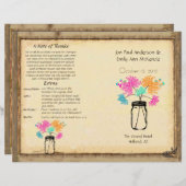 Colorful Zinnia Mason Jar Wedding Program (Vorne/Hinten)