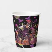 Colorful Zombie Party Chaos For Halloween Pappbecher (Rückseite)