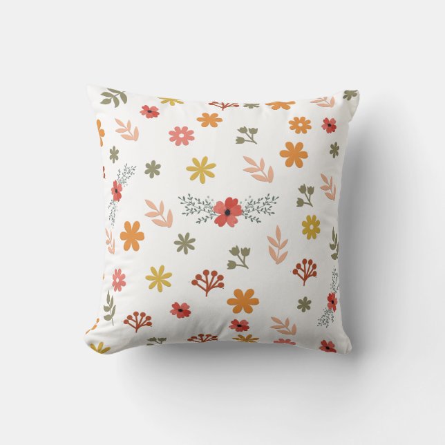 Colorfull Cute spring floral, watercolor pattern Kissen (Vorderseite)