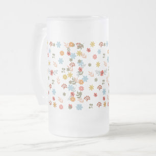 Colorfull Cute spring floral, watercolor pattern Mattglas Bierglas