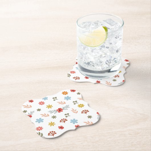 Colorfull Cute spring floral, watercolor pattern Untersetzer (Vor Ort)