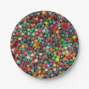 Colorfull Dice Paper Plate Pappteller