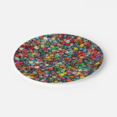 Colorfull Dice Paper Plate Pappteller (Schrägansicht)