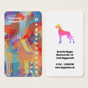 Colorfull Great Dane Kennel Business Cards