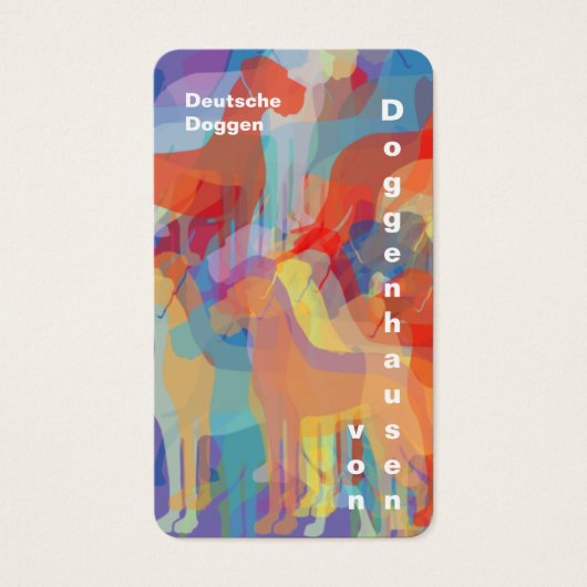 Colorfull Great Dane Kennel Business Cards (Vorderseite)