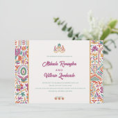 Colorfull Indian Style Wedding Einladung (Stehend Vorderseite)