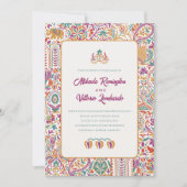 Colorfull Indian Style Wedding Einladung (Vorderseite)