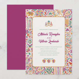 Colorfull Indian Style Wedding Einladung