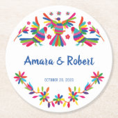 COLORFULL OTOMI MEXICAN RUNDER PAPPUNTERSETZER (Vorderseite)